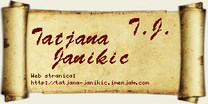 Tatjana Janikić vizit kartica